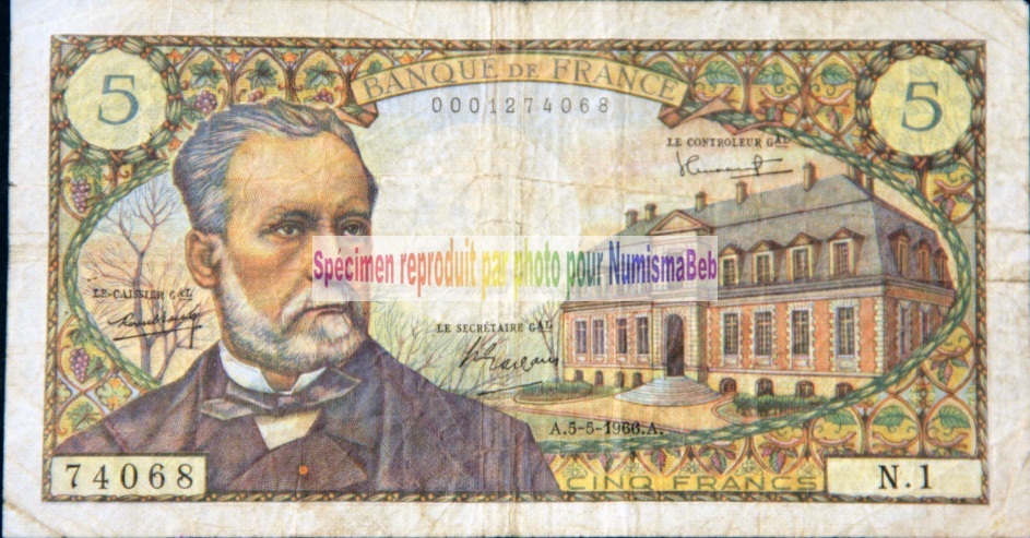 5 Francs Pasteur 1966